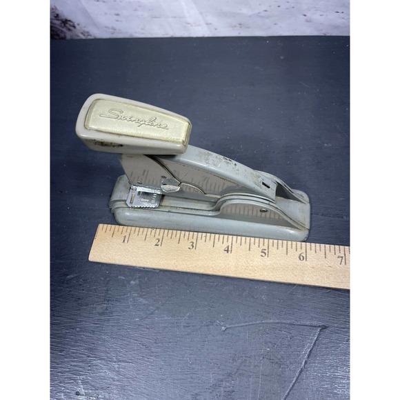 Vintage Art Deco No. 3 Swingline Speed Stapler Works Great Grey Made in USA - Picture 8 of 9